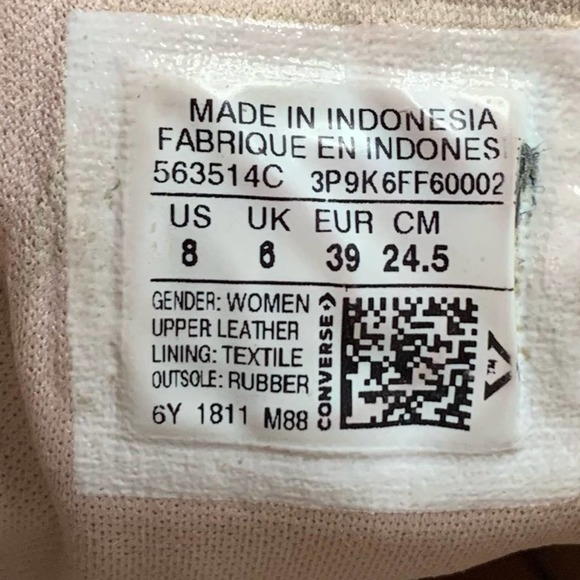 Converse Chuck Taylor All-Star Low Pink Scallop Leather Womens Sneaker Size 8 - Picture 9 of 9